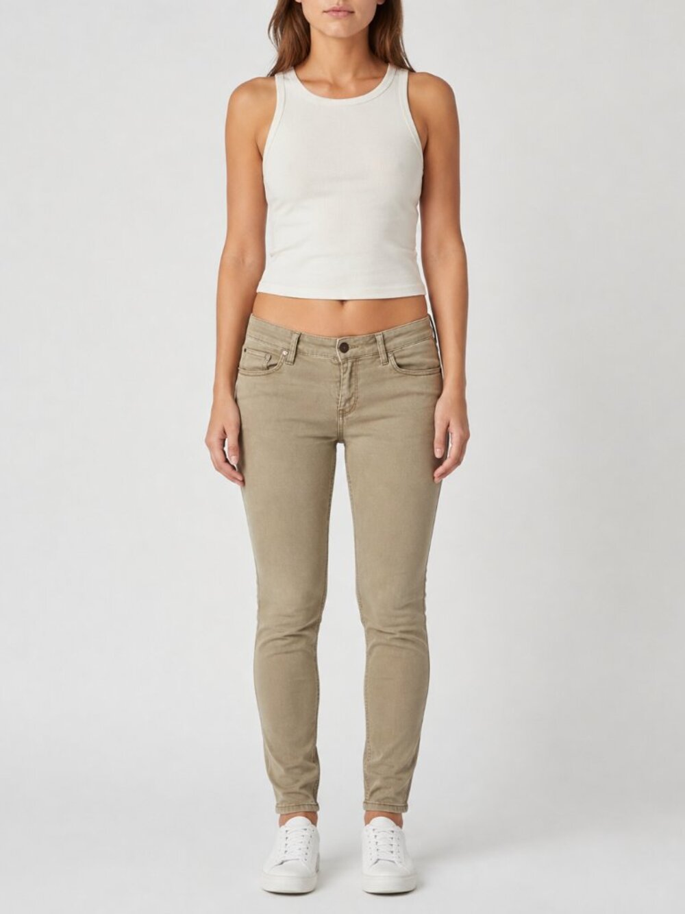 Hollister Low-Rise Super Skinny Pants Women's 3R W26 L30 Khaki Beige